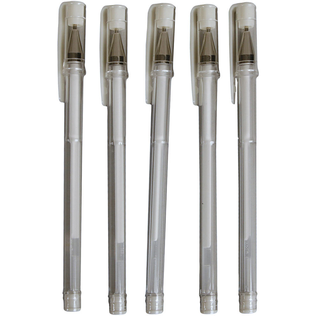 Stylo à encre gel, trait 0,8 mm, blanc, 6 pièces/ 1 Pq. [HOB-25111]