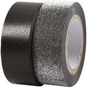 Ruban adhésif design, L : 15 mm, noir, 2 rouleau/ 1 Pq. [HOB-25223]