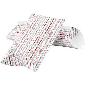 Boîte d'emballage à plier, doodles, dim. 18x15x6 cm, 300 gr, rouge, 3 pièces/ 1 Pq. [HOB-25358]