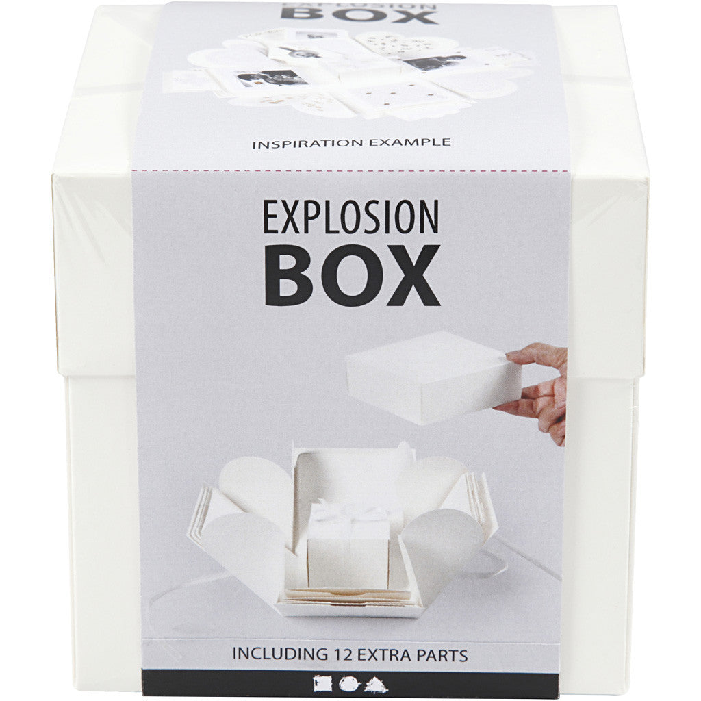Boîte explosion, dim. 7x7x7,5+12x12x12 cm, blanc cassé, 1 pièce [HOB-25379]