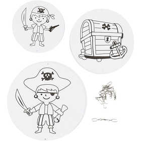 Décorations pour mobile avec motifs, d 12+15+18 cm, 300 gr, blanc, 3 set/ 1 Pq. [HOB-25458]