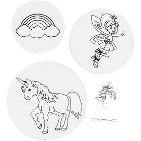 Décorations pour mobile avec motifs, d 12+15+18 cm, 300 gr, blanc, 3 set/ 1 Pq. [HOB-25459]