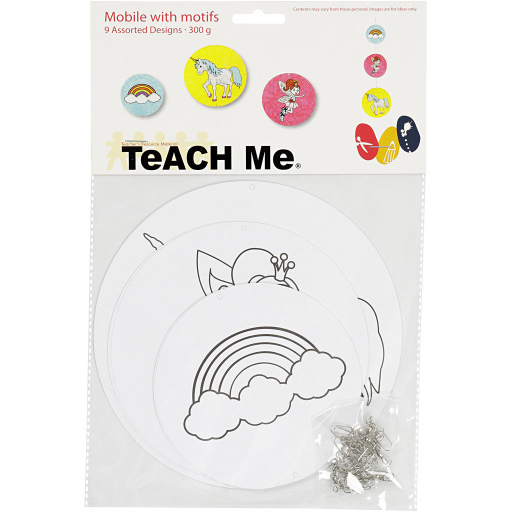 Décorations pour mobile avec motifs, d 12+15+18 cm, 300 gr, blanc, 3 set/ 1 Pq. [HOB-25459]