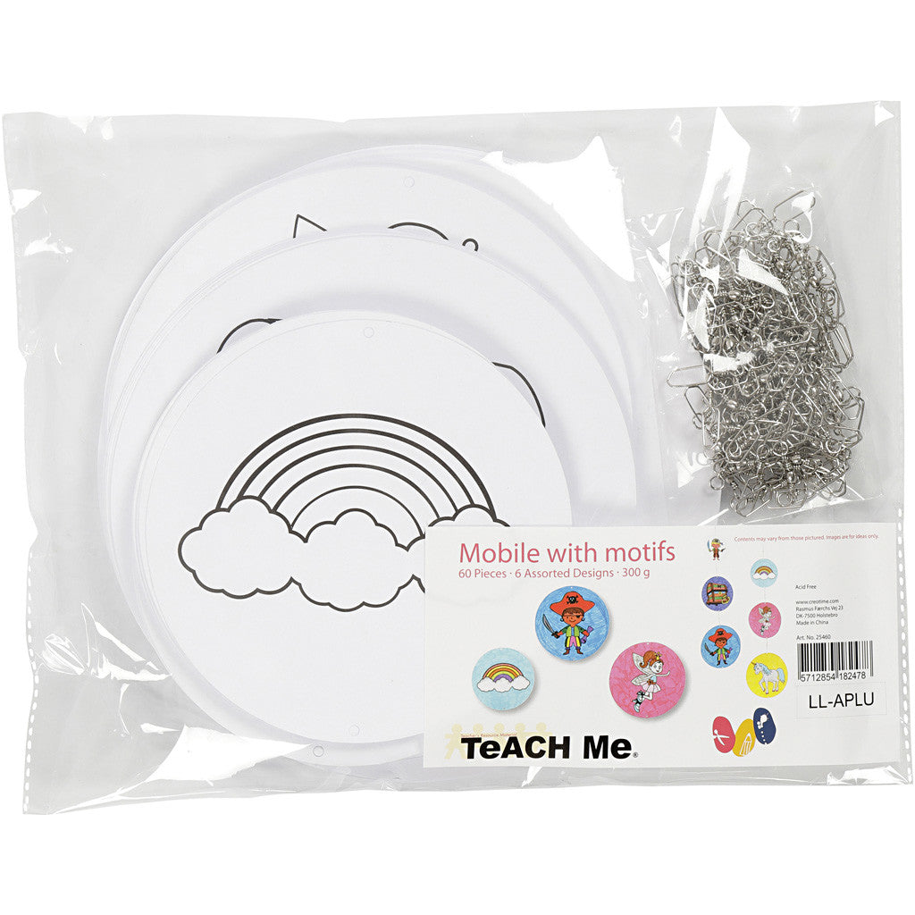 Décorations pour mobile avec motifs, d 12+15+18 cm, 300 gr, blanc, 20 set/ 1 Pq. [HOB-25460]