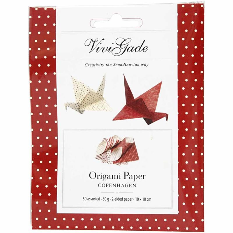 Papier Origami, dim. 10x10 cm, 80 gr, 50 flles ass./ 1 Pq. [HOB-25520]