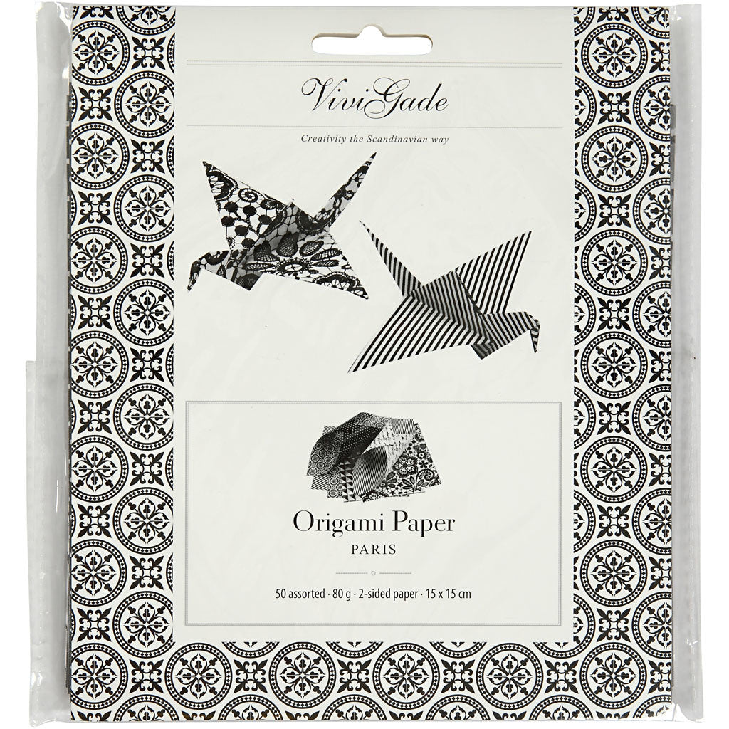 Papier Origami, dim. 15x15 cm, 80 gr, 50 flles ass./ 1 Pq. [HOB-25671]