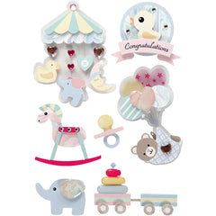 Autocollants 3D, bébé, H: 25-70 mm, L: 20-55 mm, ép. 7 mm, 8 pièce/ 1 Pq. [HOB27095]