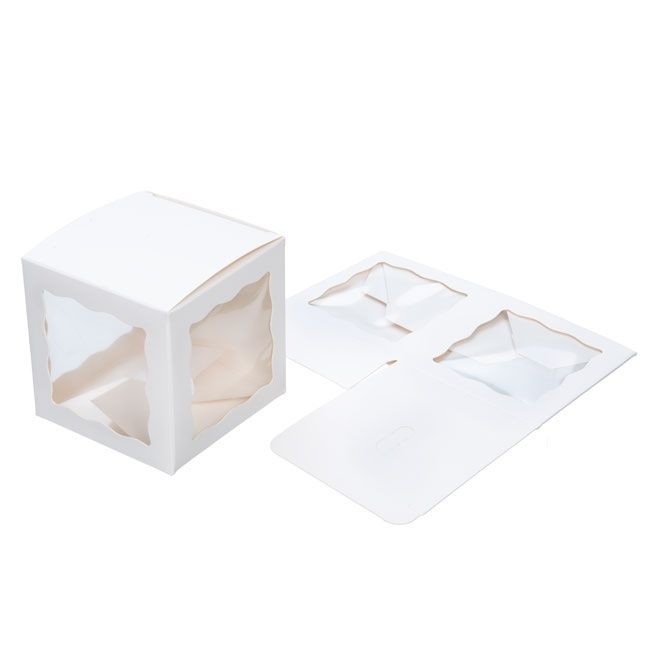 boite en kraft blanc avec fenètres sur 3 cotés 7.5x7.5x7.5 cm (25 pieces) [WGWG348)