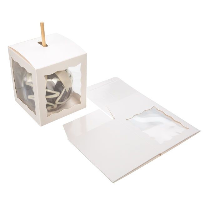 boite en kraft blanc avec fenètres sur 3 cotés 10.2x10.2x11.7 cm (25 pieces) [WGWG349]