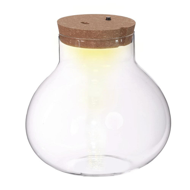 Terrarium avec bouchon en liège, batterie et prise USB-C Ø 20,5 cm, H. 20 cm (1 pièce) [IFS-30189]