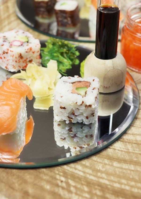 Plateau miroir rond Ø 20cm à bord biseauté (1 pièce) [IFS-30200]