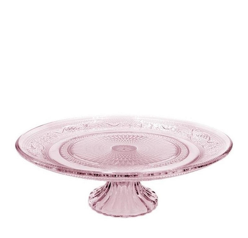 Pie plateau Glass w. base Pink Ø18xH: 7,5 cm (1 pc)