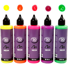 3D Liner - Assortiment, couleurs néons, 5x100 ml/ 1 Pq. [HOB-30387]