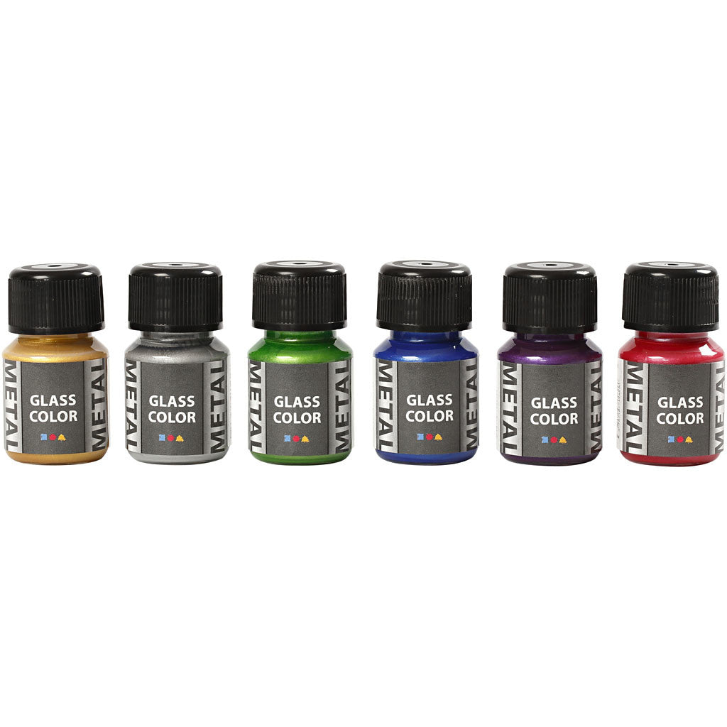 Glass Metal, ass. de couleurs, 6x30 ml/ 1 Pq. [HOB-31762]