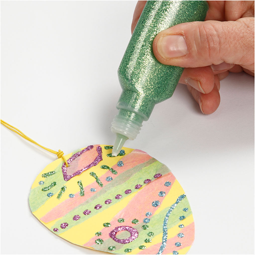 Colle à paillettes, ass. de couleurs, 12x25 ml/ 1 Pq. [HOB-318200]