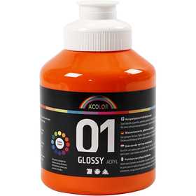 Peinture Acrylique Brillante, orange, 500 ml/ 1 flacon [HOB-32014]