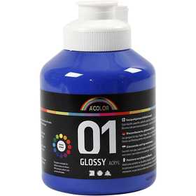 Peinture Acrylique Brillante, bleu, 500 ml/ 1 flacon [HOB-32024]