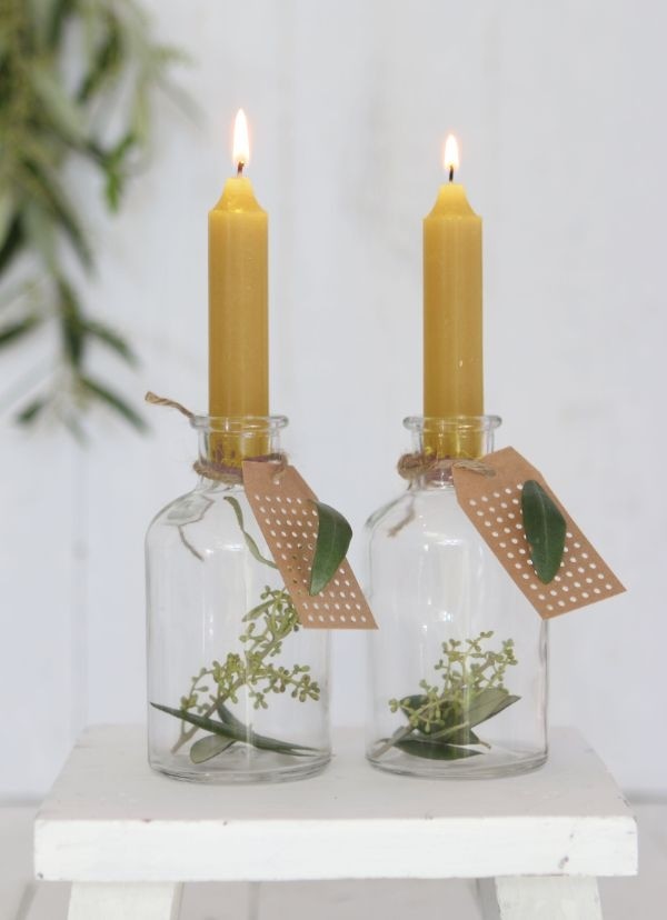 Bougie effilée Jaune miel, 11cm de haut (lot de 7 pièces) [IFS-32164]