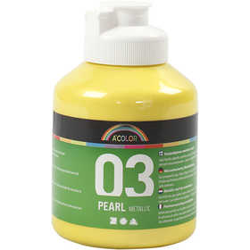 Peinture Acrylique Métallique, Métallisé, jaune, 500 ml/ 1 flacon [HOB-32206]