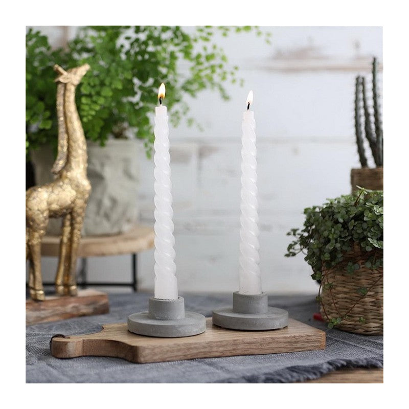 Bougies torsadées blanches de 19 cm de haut (4 pièces.) [IFS-32237]