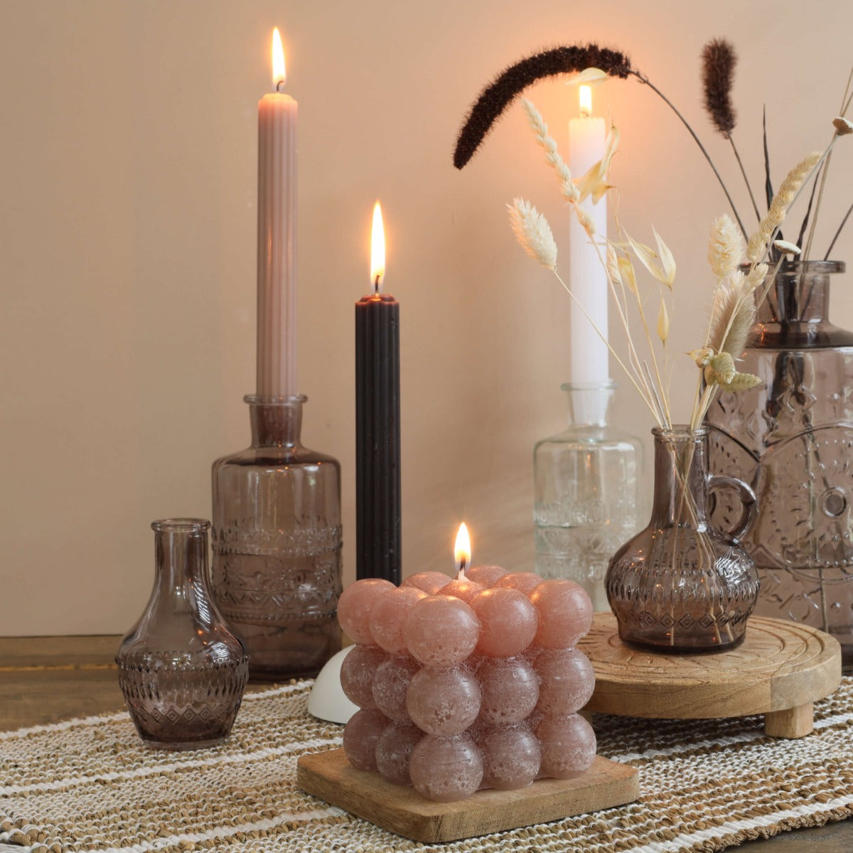 Vase à fleurs Porto Ø7.5cm et 14.5cm de haut Gris (12 pièces.) [IFS-29746]