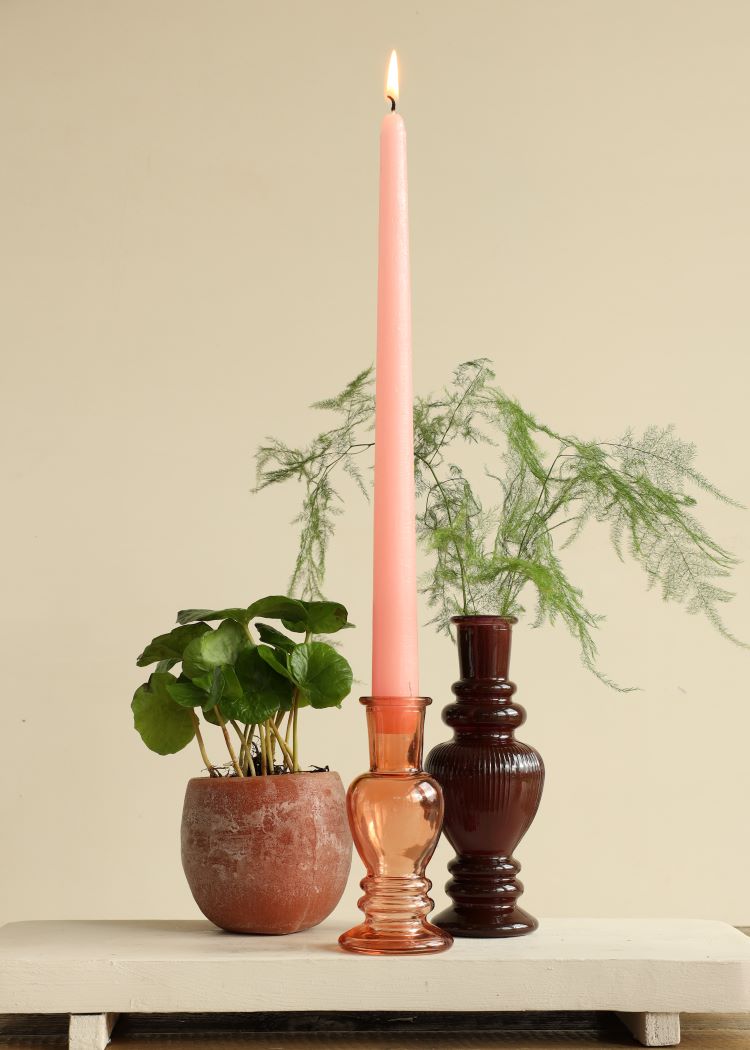 Bol aromatique Rouge foncé Parfum d'ambre Ø9x8 cm (6 Pcs) [IFS-36219]