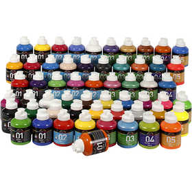 Peinture Acrylique, ass. de couleurs, 57x500 ml/ 1 Pq. [HOB-32599]