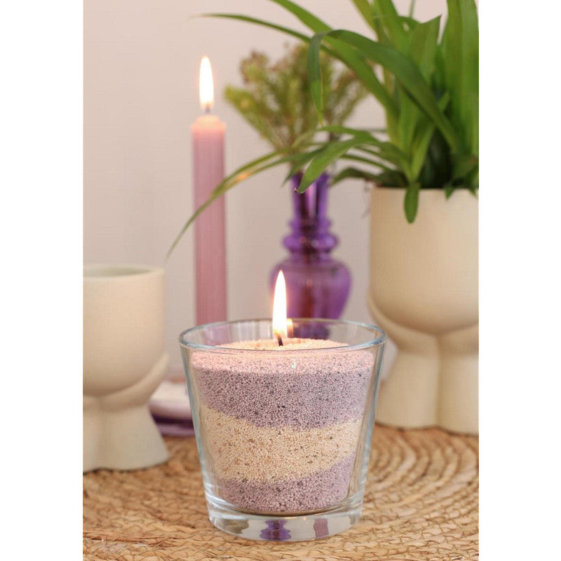 Bougie Pearlsand 400 g lavande-gris (6 pièces) [IFS-32722]