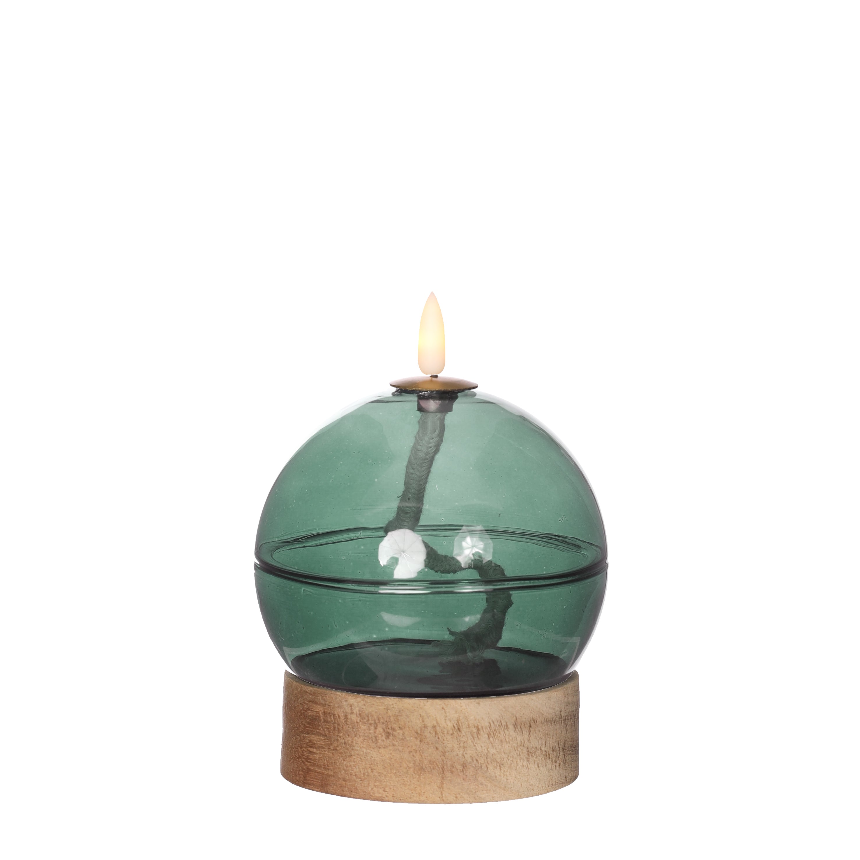 Led oil lamp h13,5 Ø10 cm dark green (1 pc)