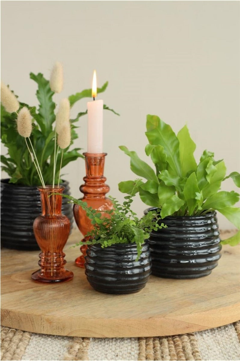 Pot Noir Anthracite Rise Ø10 x h: 13,5 cm (6 Pcs) [IFS-33974]