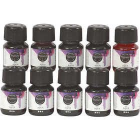 Aquarelle Art Aqua Pigment, ass. de couleurs, 10x30 ml/ 1 Pq. [HOB-34399]