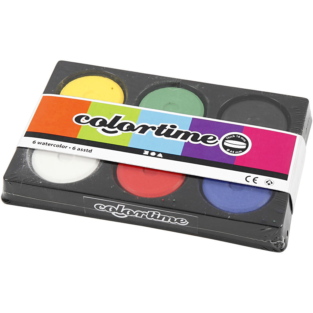 Pastilles aquarelles, H : 16 mm, d 44 mm, couleur primaire, 1 Pq. [HOB-34480]