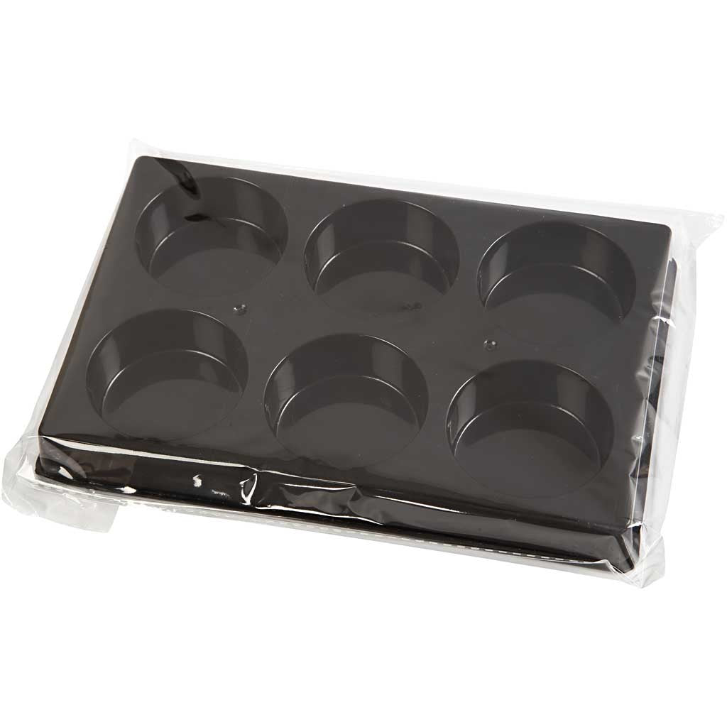 Gouache, palette, d 44 mm, dim. 11x16 cm, noir, 1 pièce [HOB-34589]