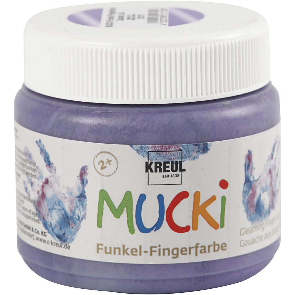 MUCKI Peinture au doigt, violet métallique, 150 ml/ 1 boîte [HOB-34754]
