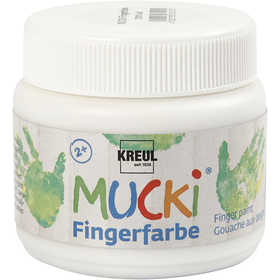 MUCKI Peinture au doigt, blanc, 150 ml/ 1 boîte [HOB-34758]