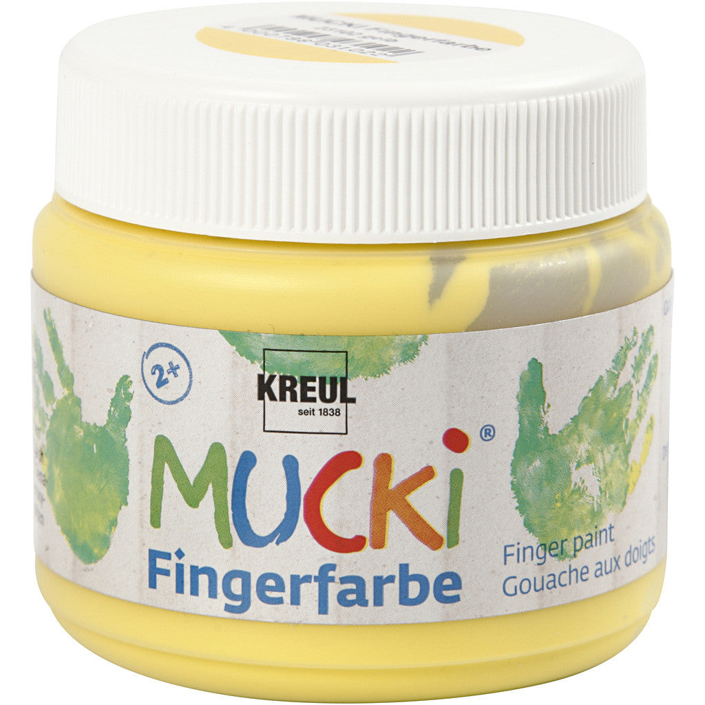 MUCKI Peinture au doigt, jaune, 150 ml/ 1 boîte [HOB-34759]