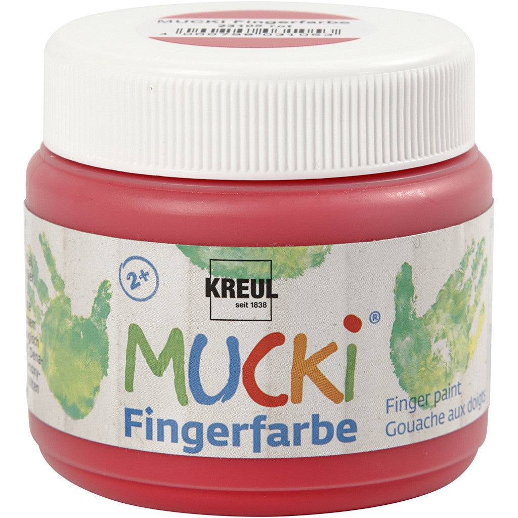 MUCKI Peinture au doigt, rouge, 150 ml/ 1 boîte [HOB-34760]