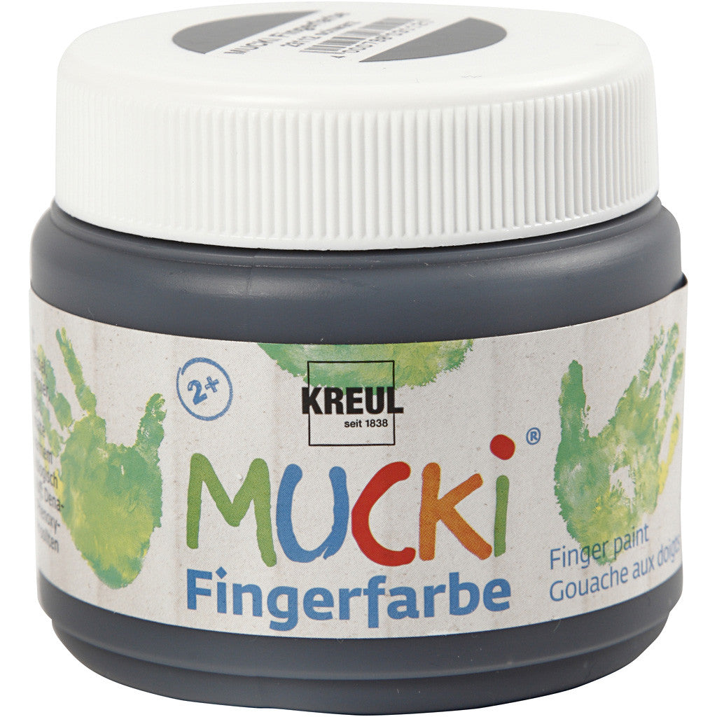 MUCKI Peinture au doigt, noir, 150 ml/ 1 boîte [HOB-34763]