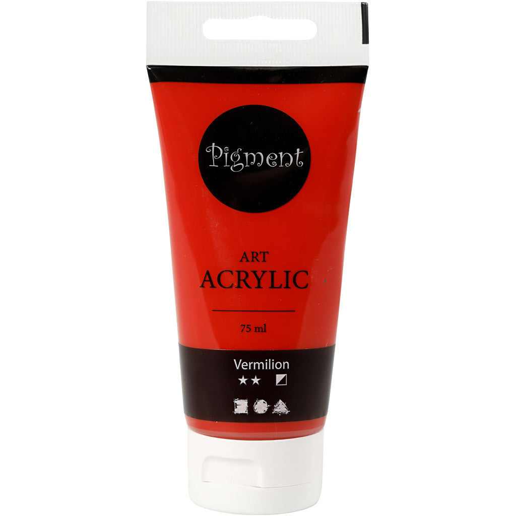 Peinture Acrylique, semi-brillant, semi opaque, rouge primaire, 75 ml/ 1 flacon [HOB-35145]