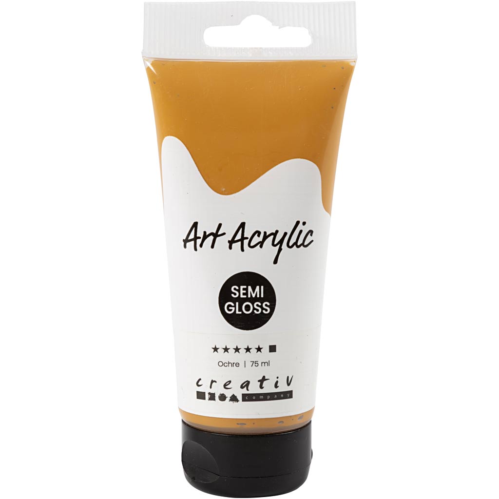 Art Acrylic, semi-glossy, opaque, ochre, 75 ml/ 1 bottle