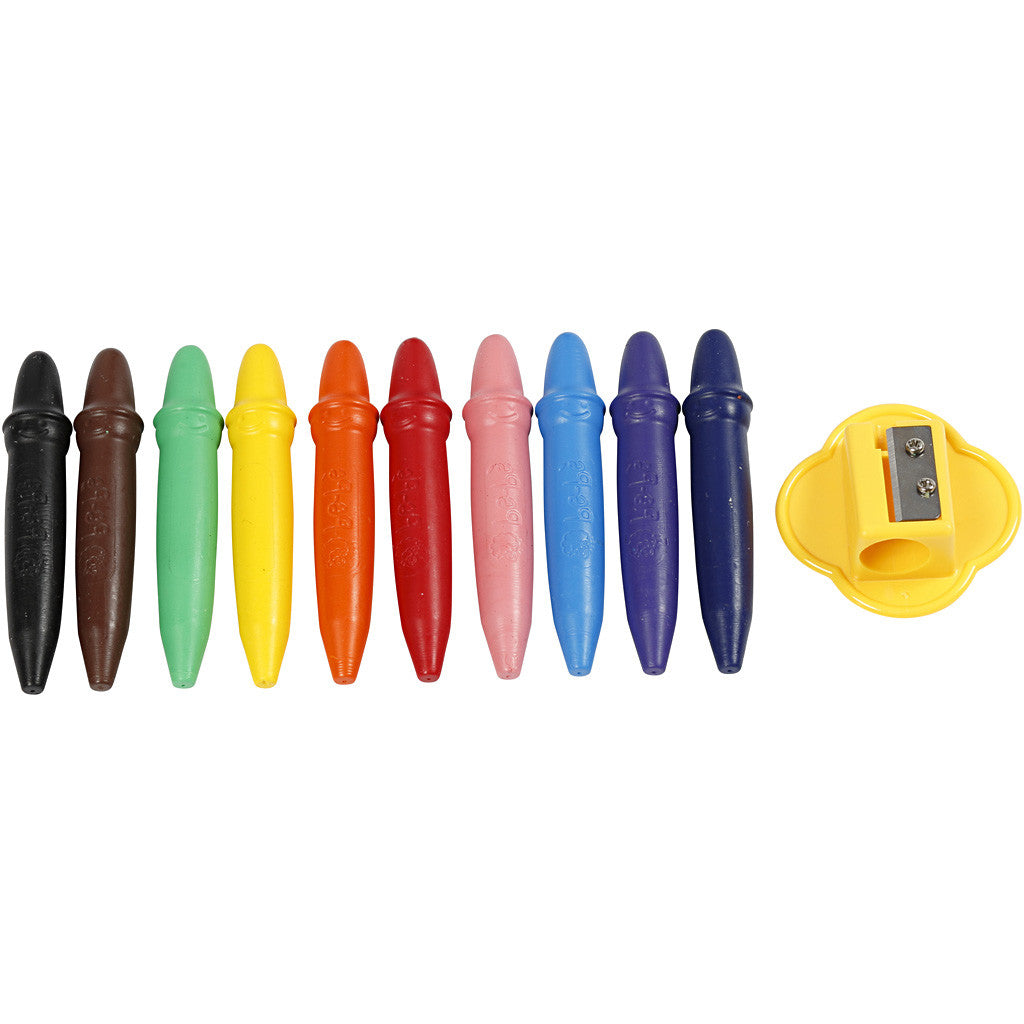 Crayon cire, L : 7 cm, d 11 mm, 10 pièces/ 1 Pq. [HOB-37297]