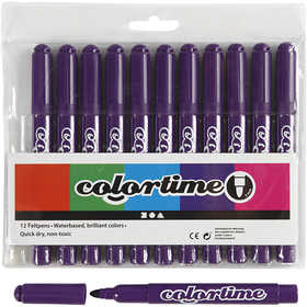 Feutres Colortime, trait 5 mm, violet, 12 pièces/ 1 Pq. [HOB-37332]