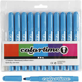 Feutres Colortime, trait 5 mm, bleu clair, 12 pièces/ 1 Pq. [HOB-37334]