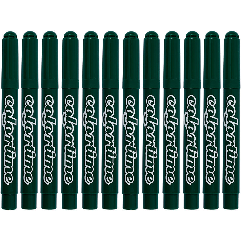 Feutres Colortime, trait 5 mm, vert foncé, 12 pièces/ 1 Pq. [HOB-37335]