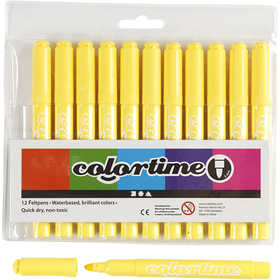 Feutres Colortime, trait 5 mm, jaune citron, 12pièces/ 1 Pq. [HOB-37337]