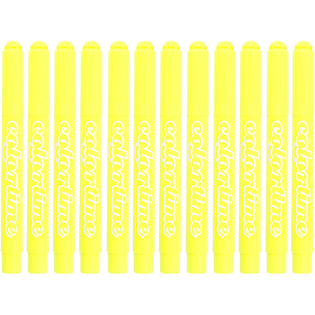 Feutres Colortime, trait 5 mm, jaune citron, 12pièces/ 1 Pq. [HOB-37337]
