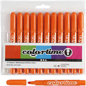 Feutres Colortime, trait 5 mm, orange, 12 pièces/ 1 Pq. [HOB-37338]