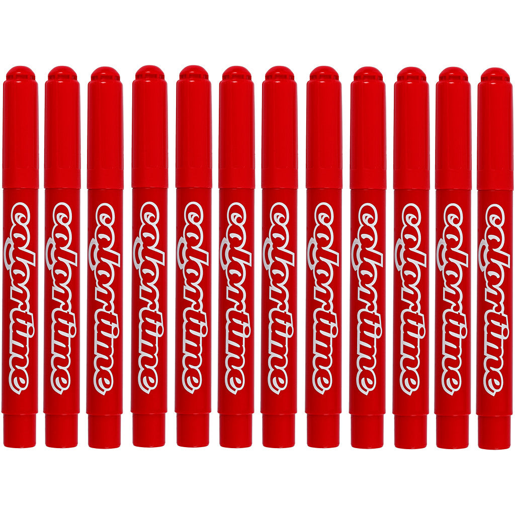 Feutres Colortime, trait 5 mm, rouge, 12 pièces/ 1 Pq. [HOB-37340]
