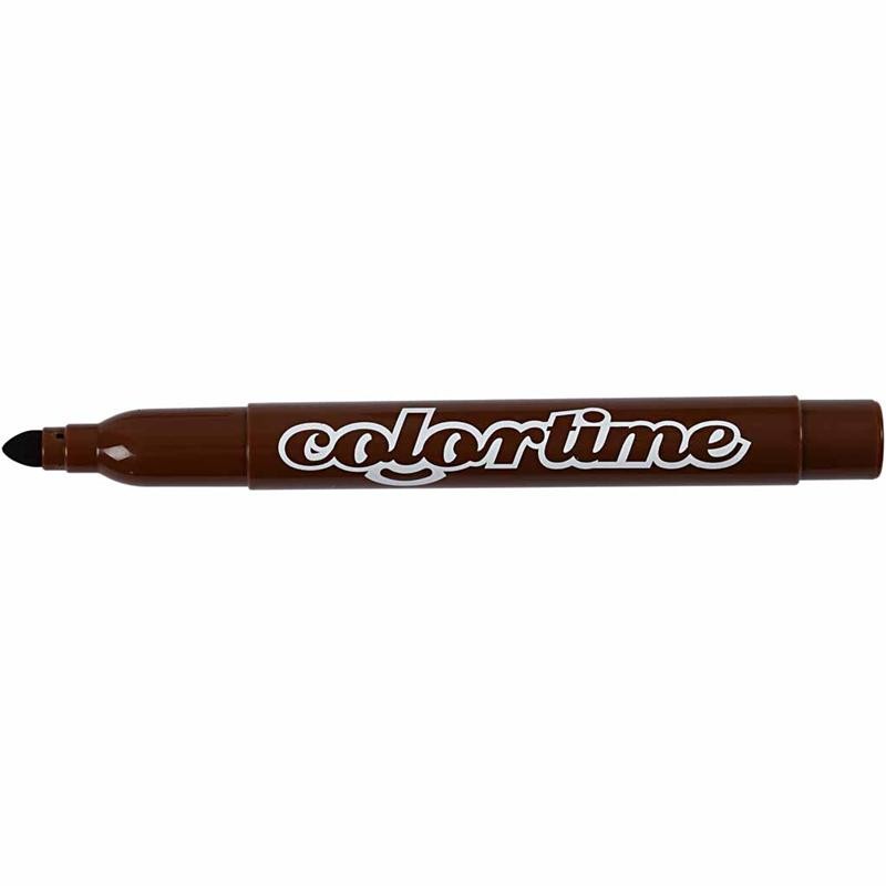Feutres Colortime, trait 5 mm, brun, 12pièces/ 1 Pq. [HOB-37342]