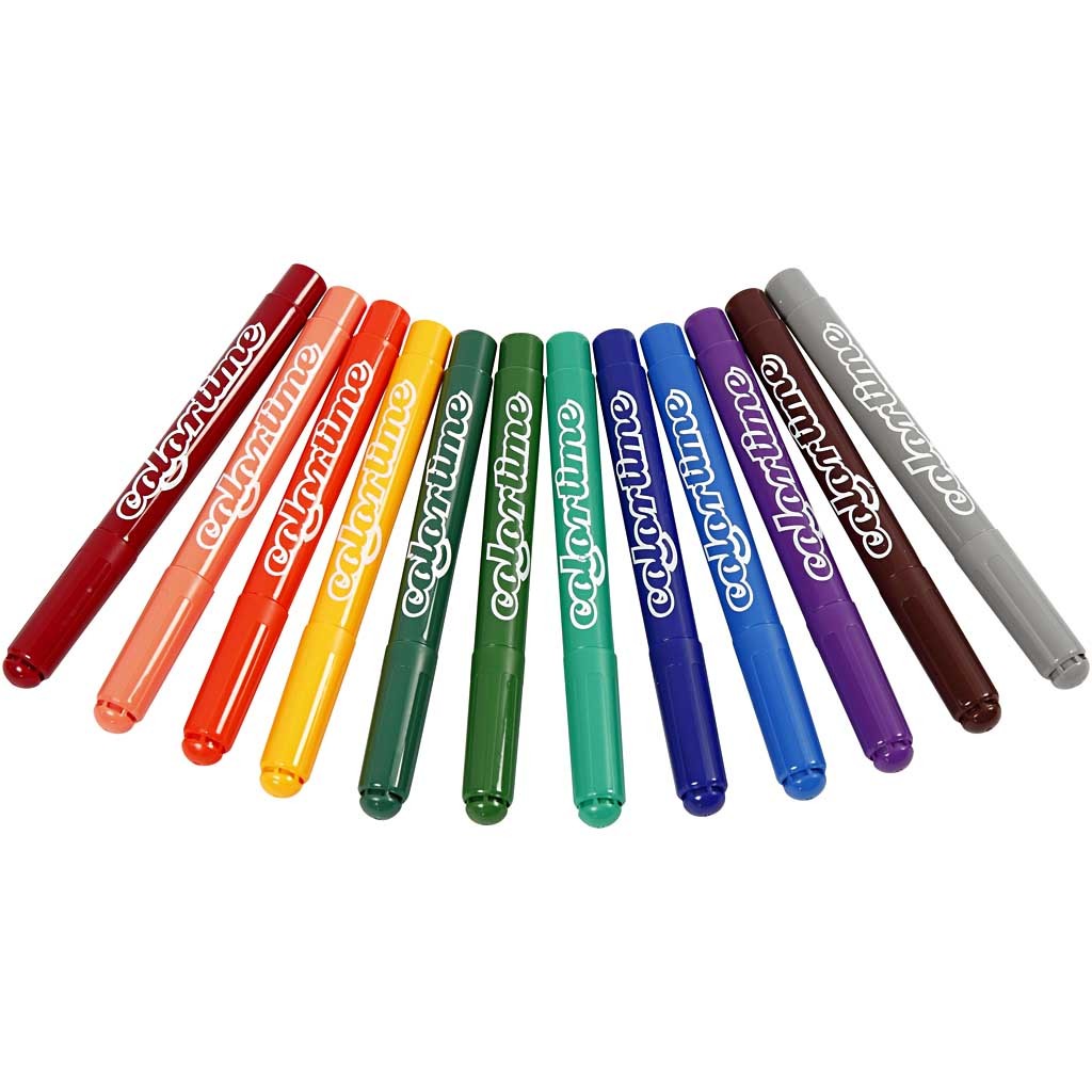 Feutres Colortime, trait 5 mm, couleur extra, 12 pièces/ 1 Pq. [HOB-37348]